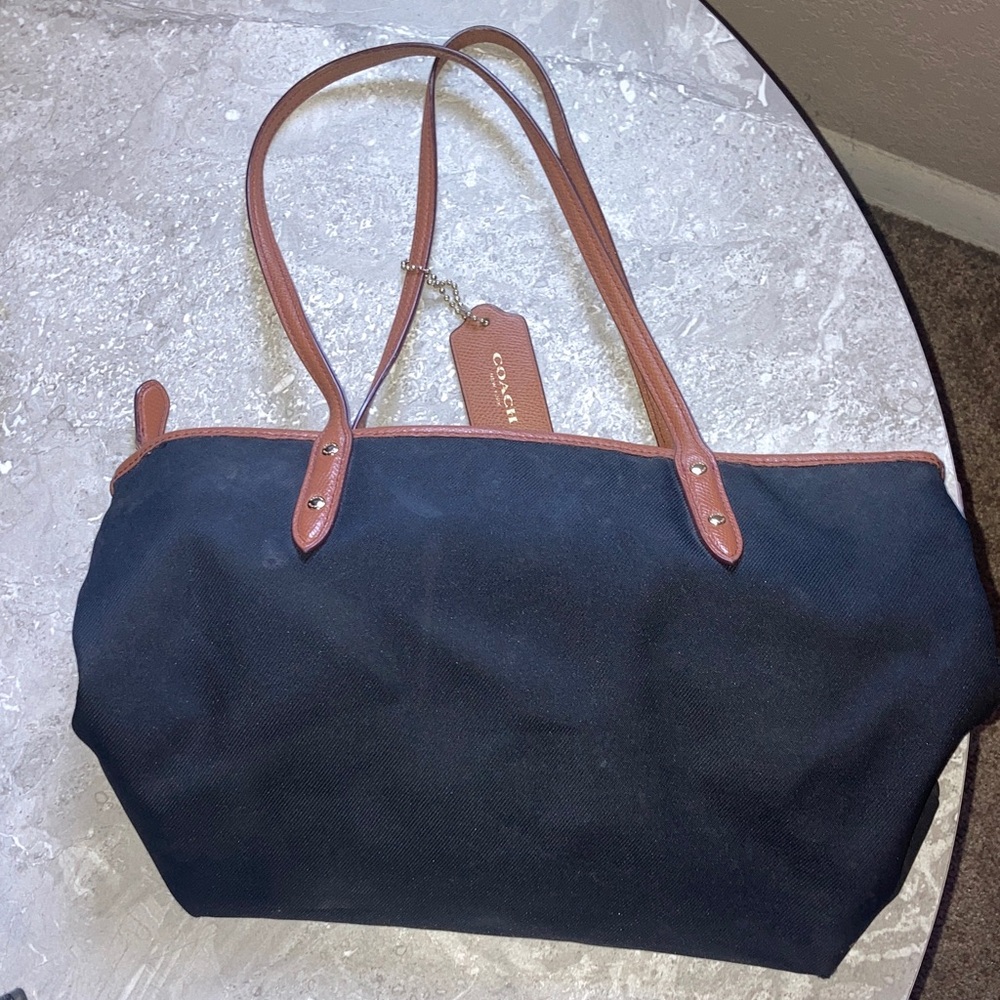 Coach Black and Brown mid-size purse - Picture 3 of 6